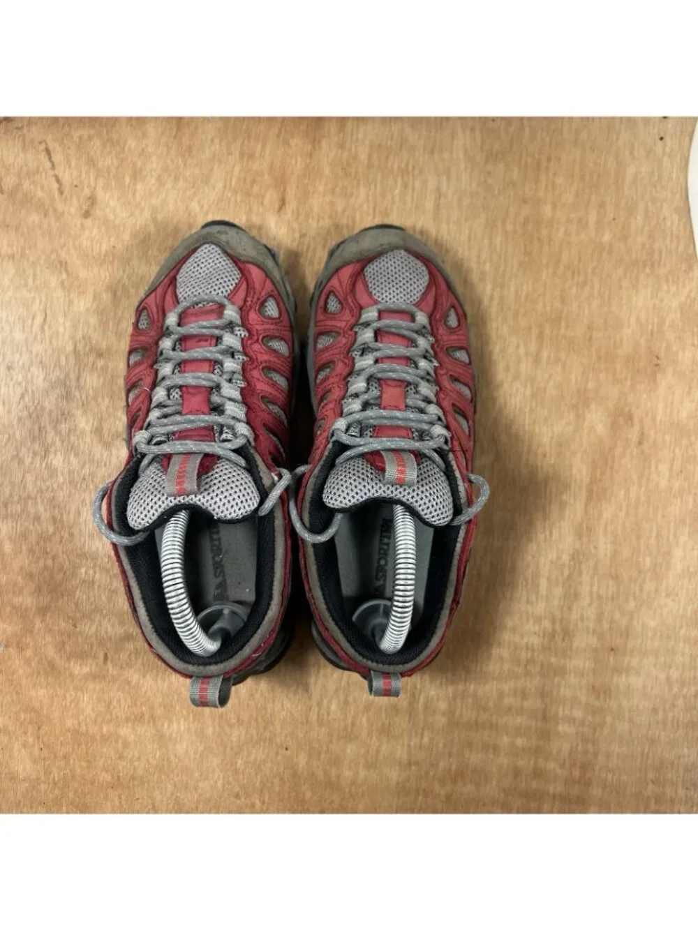 Oboz Bridger Mid B-Dry Waterproof Hiking Boots Women Size 7 Red Grey